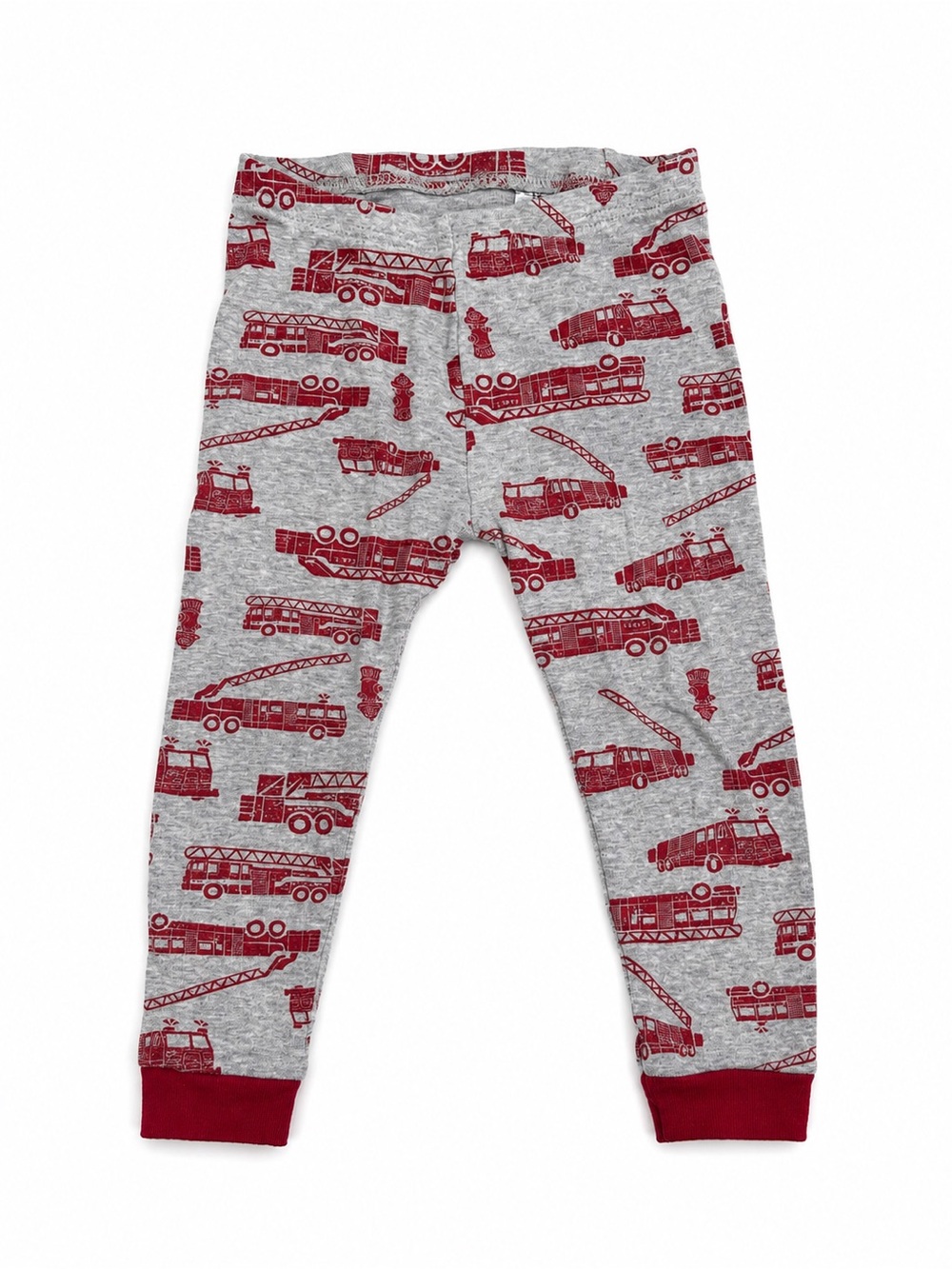 GAP Organically Grown Cotton Grey & Red Fire Truck Pajama Bottoms